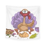 funny thanksgiving turkey Square Tapestry (Small)