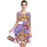 funny thanksgiving turkey Quarter Sleeve Waist Band Dress