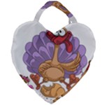 funny thanksgiving turkey Giant Heart Shaped Tote