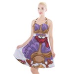 funny thanksgiving turkey Halter Party Swing Dress 