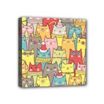 Cute Xmas Cats Mini Canvas 4  x 4  (Stretched)