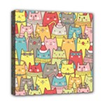 Cute Xmas Cats Mini Canvas 8  x 8  (Stretched)