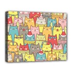 Cute Xmas Cats Canvas 14  x 11  (Stretched)