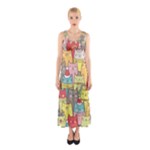 Cute Xmas Cats Sleeveless Maxi Dress