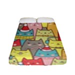 Cute Xmas Cats Fitted Sheet (Full/ Double Size)