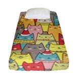 Cute Xmas Cats Fitted Sheet (Single Size)