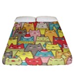 Cute Xmas Cats Fitted Sheet (California King Size)