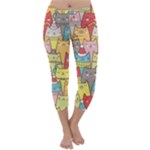 Cute Xmas Cats Capri Winter Leggings 