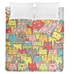 Cute Xmas Cats Duvet Cover Double Side (Queen Size)