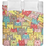 Cute Xmas Cats Duvet Cover Double Side (King Size)