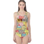 Cute Xmas Cats One Piece Swimsuit