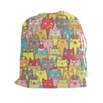 Cute Xmas Cats Drawstring Pouch (XXL)