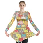 Cute Xmas Cats Long Sleeve Tunic 