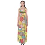 Cute Xmas Cats Empire Waist Maxi Dress