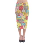 Cute Xmas Cats Midi Pencil Skirt