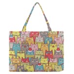 Cute Xmas Cats Zipper Medium Tote Bag