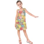 Cute Xmas Cats Kids  Sleeveless Dress