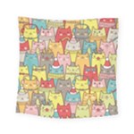 Cute Xmas Cats Square Tapestry (Small)