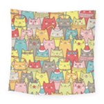 Cute Xmas Cats Square Tapestry (Large)