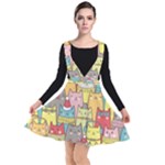 Cute Xmas Cats Plunge Pinafore Dress