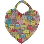 Cute Xmas Cats Giant Heart Shaped Tote