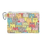 Cute Xmas Cats Canvas Cosmetic Bag (Medium)