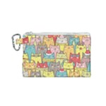 Cute Xmas Cats Canvas Cosmetic Bag (Small)