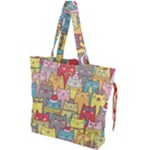 Cute Xmas Cats Drawstring Tote Bag