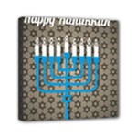 black happy Hanukkah Mini Canvas 6  x 6  (Stretched)