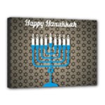 black happy Hanukkah Canvas 16  x 12  (Stretched)