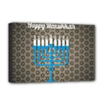 black happy Hanukkah Deluxe Canvas 18  x 12  (Stretched)