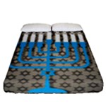 black happy Hanukkah Fitted Sheet (Queen Size)