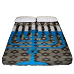 black happy Hanukkah Fitted Sheet (King Size)