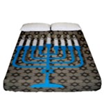 black happy Hanukkah Fitted Sheet (California King Size)