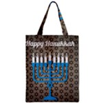 black happy Hanukkah Zipper Classic Tote Bag