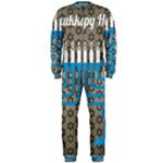 black happy Hanukkah OnePiece Jumpsuit (Men)