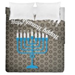 black happy Hanukkah Duvet Cover Double Side (Queen Size)