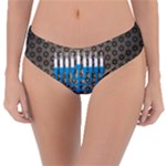 black happy Hanukkah Reversible Classic Bikini Bottoms