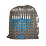 black happy Hanukkah Drawstring Pouch (XXL)