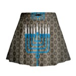 black happy Hanukkah Mini Flare Skirt