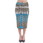 black happy Hanukkah Midi Pencil Skirt