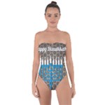 black happy Hanukkah Tie Back One Piece Swimsuit