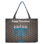 black happy Hanukkah Zipper Medium Tote Bag