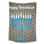 black happy Hanukkah Large Tapestry