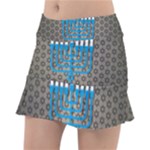 black happy Hanukkah Tennis Skirt