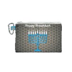 black happy Hanukkah Canvas Cosmetic Bag (Small)