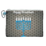 black happy Hanukkah Canvas Cosmetic Bag (XL)