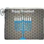 black happy Hanukkah Canvas Cosmetic Bag (XXXL)