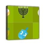 colorblock green hanukkah Mini Canvas 6  x 6  (Stretched)