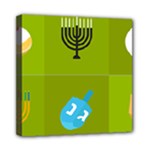 colorblock green hanukkah Mini Canvas 8  x 8  (Stretched)